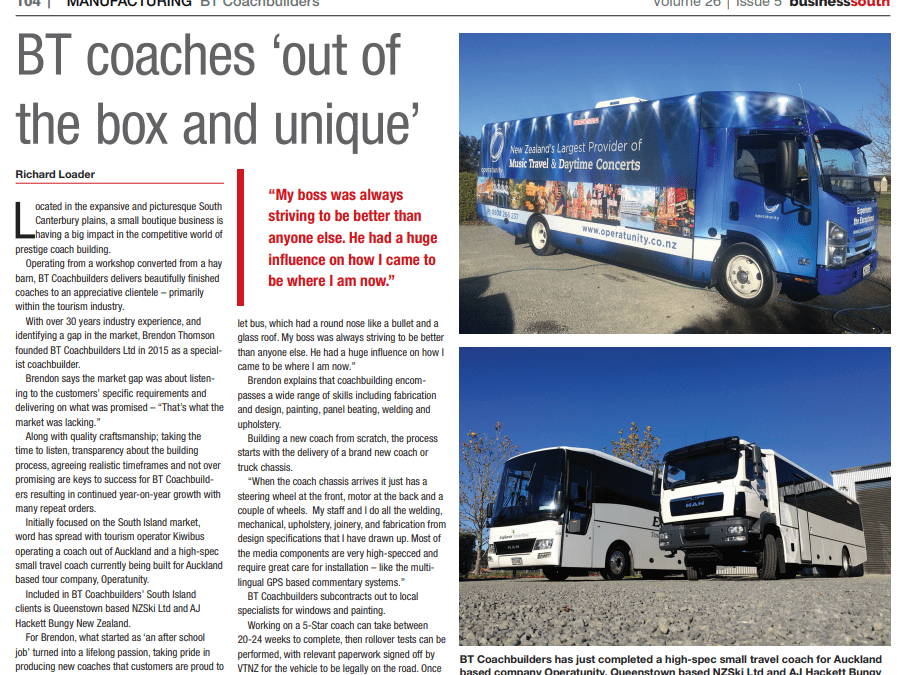 BT Coaches Featured In Issue 5 Of Business South